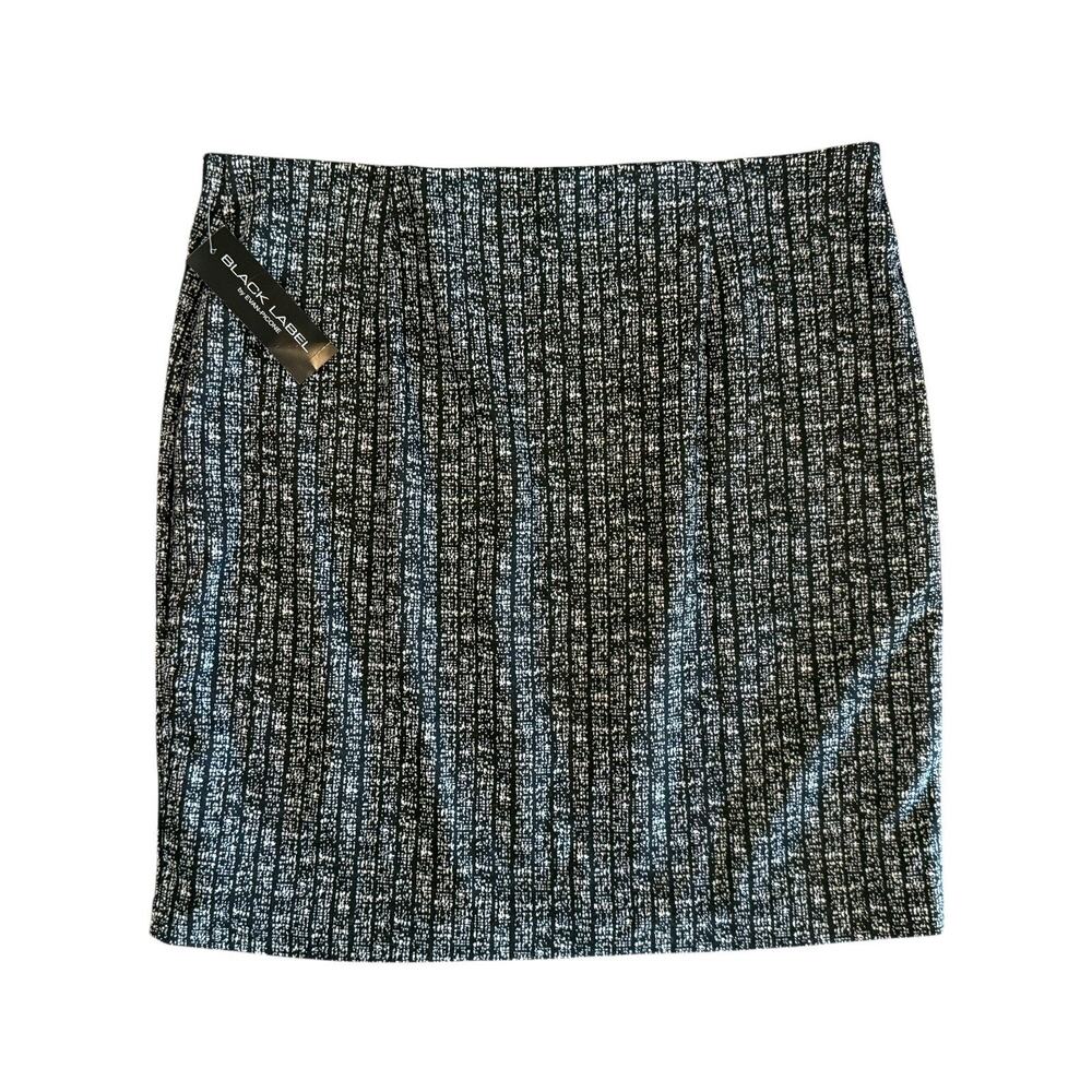 NWT Evan Picone Black Label Pencil Skirt Black White Print Women’s Size XL NEW - Picture 2 of 13